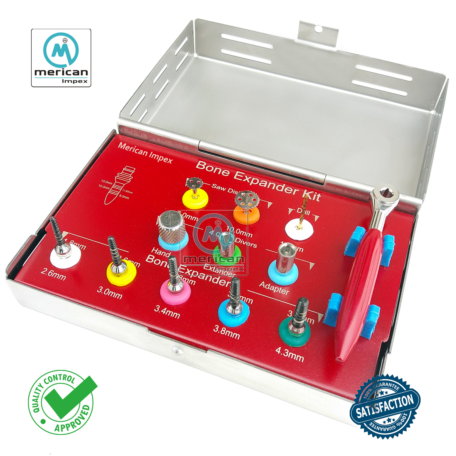 Bone Expander Kit Red Stainless steel Bone Expander kit Saw Disk